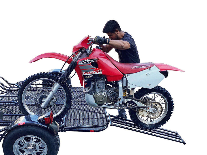 3-Rail Freestyle Motorcycle Trailer Stand, Store or Roll