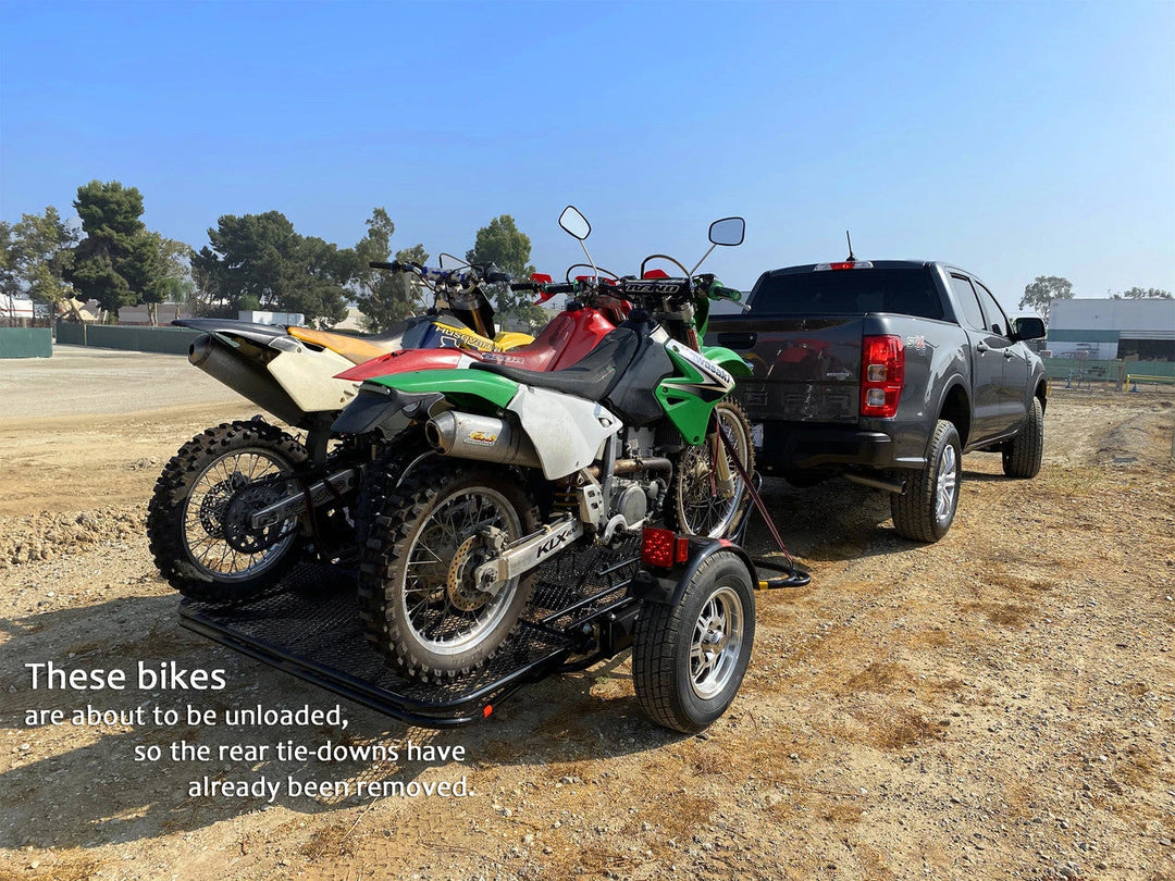 3-Rail Freestyle Motorcycle Trailer Stand, Store or Roll