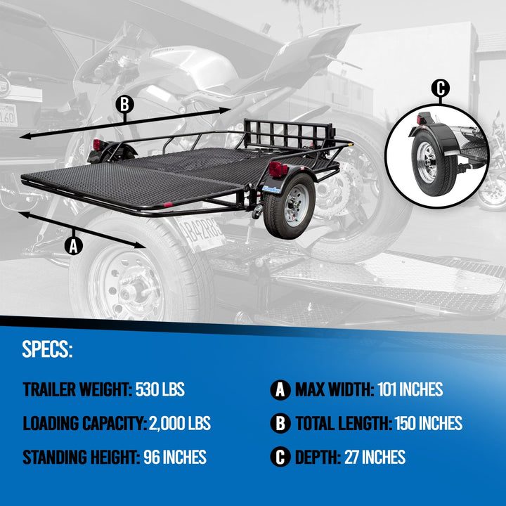 Refurbished Stand-Up™ Utility Trailer Folding Multi-Purpose Utility Trailers