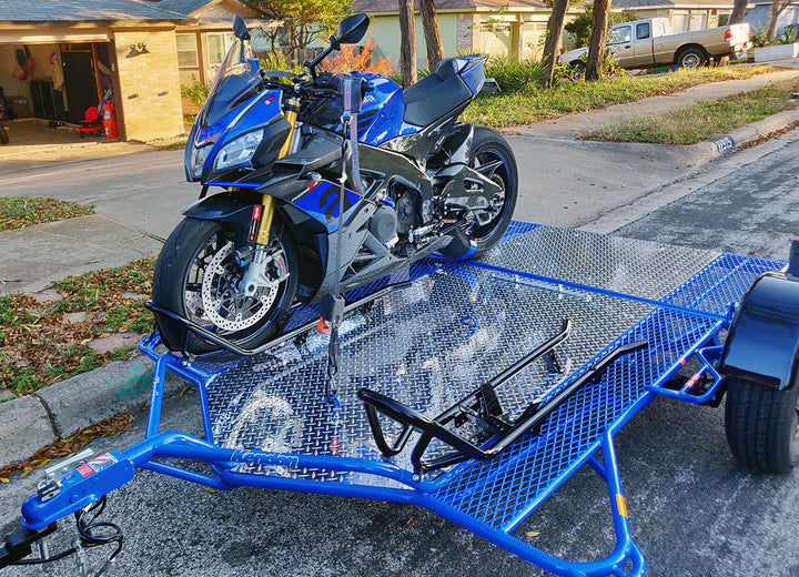 Dual Ride-Up SRL Folding Motorcycle Trailer