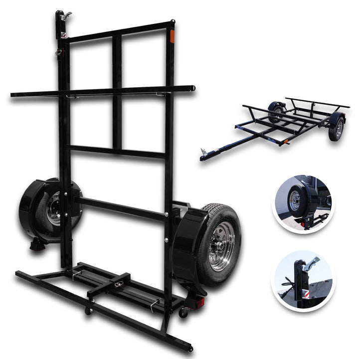 Premium Stand-Up Kayak Trailer with Horizontal Bar